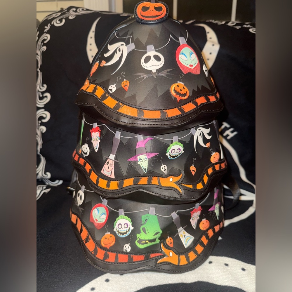 Loungefly Nightmare Before Christmas Tree String Lights Glow Backpack NWOT